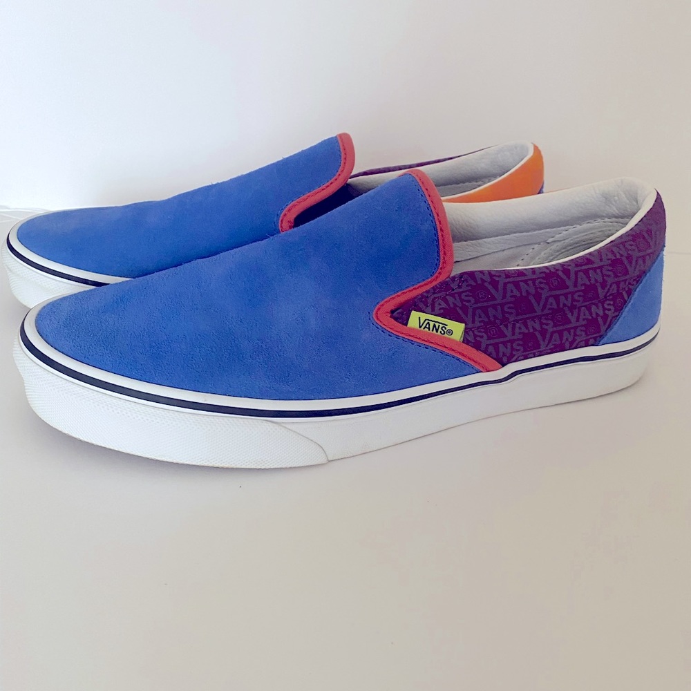 Perfect condition. Multi color slip on vans